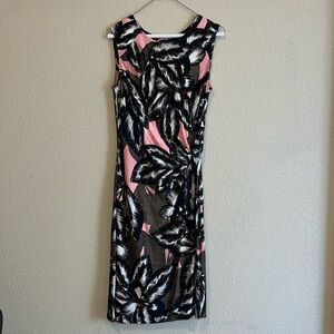 NIC+ZOE Sleeveless Jewel Neck Sheath Dress, Faux Waist Knot, S